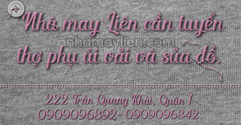 Tuyển thợ phụ ủi vải và sửa đồ